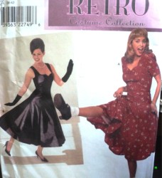 8629 SIMPLICITY  SLEEVES OR NOT 40S, 50S RETRO SWING DRESSES PATTERN 10-14 UNCUT